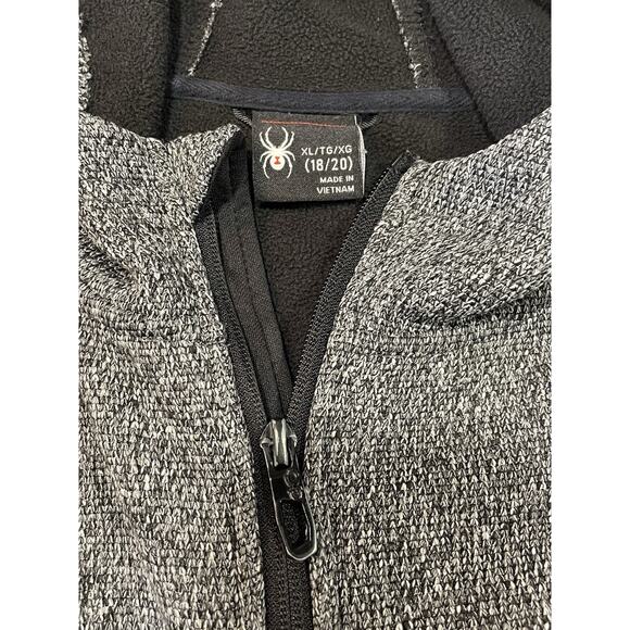 Spyder Hoodie Sweater Youth XL (18/20) Gray Full Zip Pockets Embroidered Logo - Picture 11 of 13